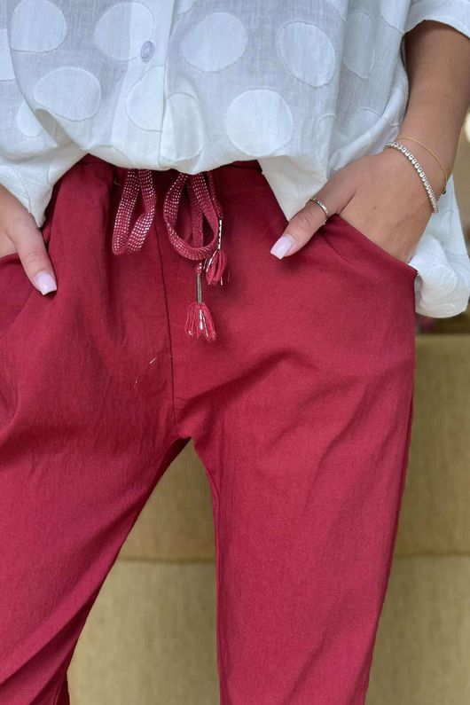 Made in Italy Luxury Smooth Magic Trouser Bordeaux
